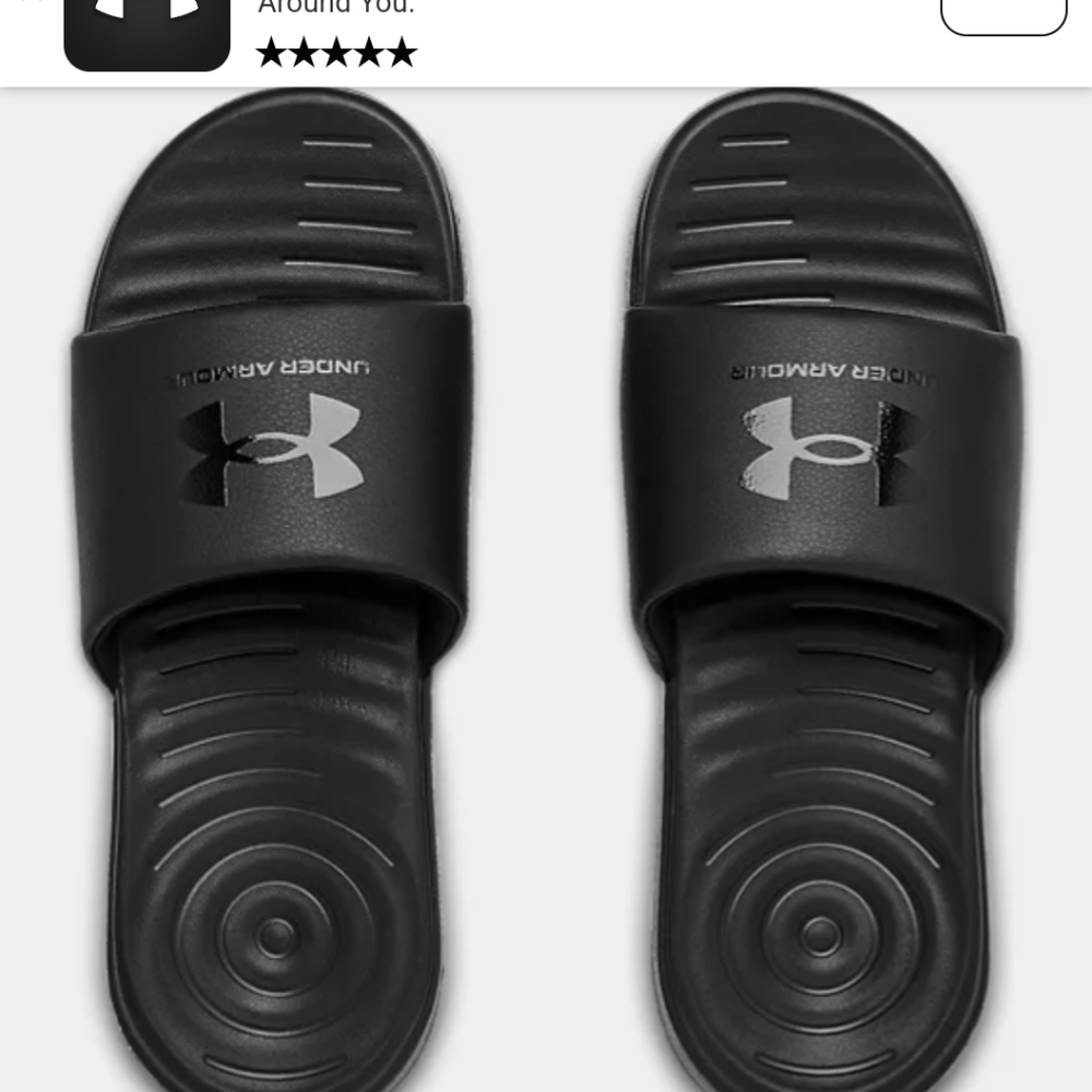 Mens All Black Under Armor Slides